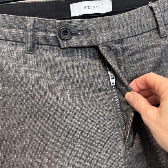 Reiss Equator Tailored Trousers Textured Slim Dress Pants Dark Grey 32 - Picture 8 of 15
